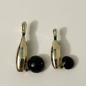 Vintage Gerrys Set of 2 Bowling Pin and Ball Brooch Pin Flaws